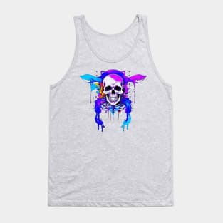 Color-splashed Skull Tank Top